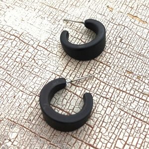 vintage matte velvet lucite mini boom hoop Earring